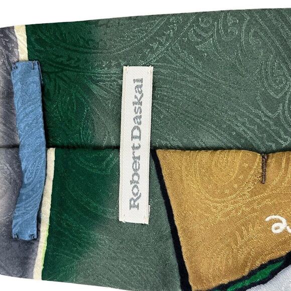 Robert Daskal Hand Painted Baseball Player 100% Silk Mens Necktie Tie Paisley - Picture 16 of 16